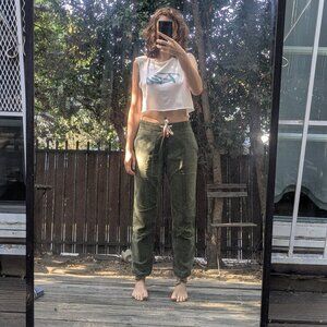 Topo Designs green canvas joggers